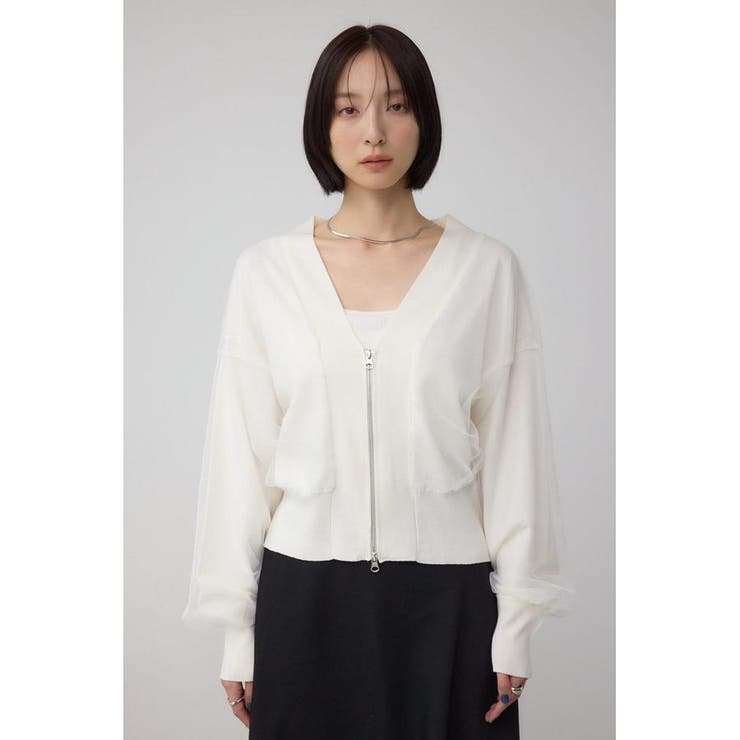 チュールドッキングニットカーディガン | AZUL BY MOUSSY | 詳細画像4 