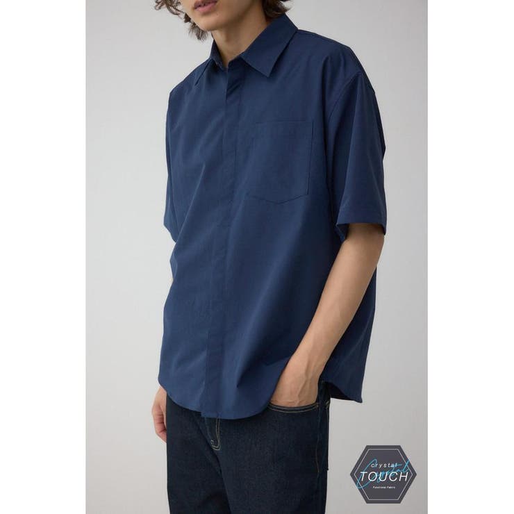 NVY | C/T切り替え比翼半袖シャツ | AZUL BY MOUSSY