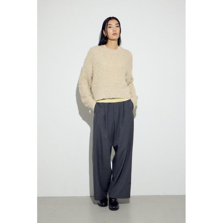 カールヤーンクルーネックニット | AZUL BY MOUSSY | 詳細画像4 