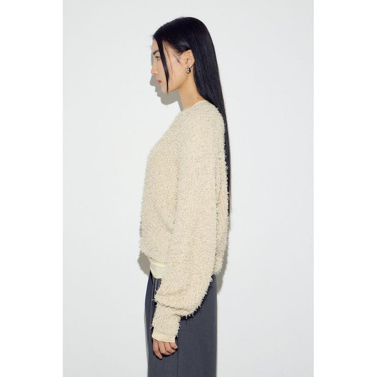 カールヤーンクルーネックニット | AZUL BY MOUSSY | 詳細画像6 