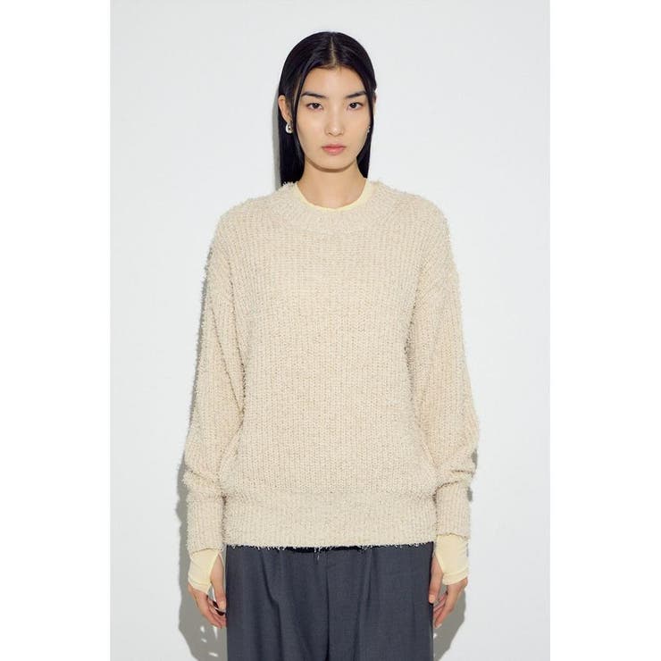 カールヤーンクルーネックニット | AZUL BY MOUSSY | 詳細画像12 