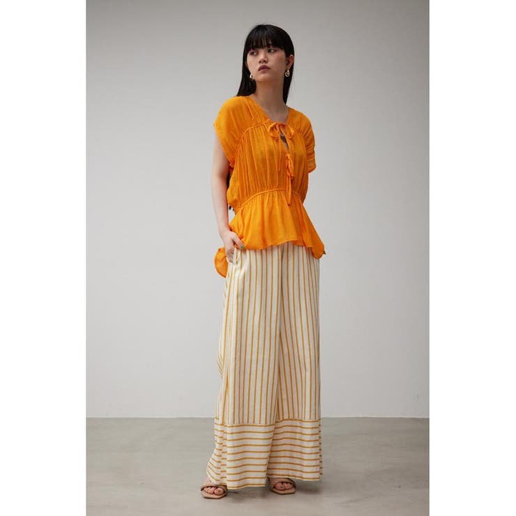 CONTRAST BORDER WIDE PANTS | AZUL BY MOUSSY | 詳細画像3 