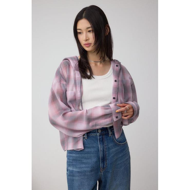 シアーチェックフードシャツ | AZUL BY MOUSSY | 詳細画像33 