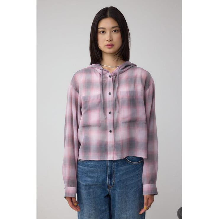 シアーチェックフードシャツ | AZUL BY MOUSSY | 詳細画像35 