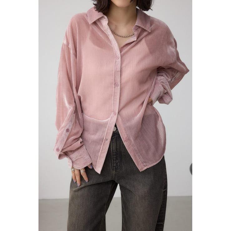 シアーコーデュロイ袖スリットボタンシャツ | AZUL BY MOUSSY | 詳細画像14 