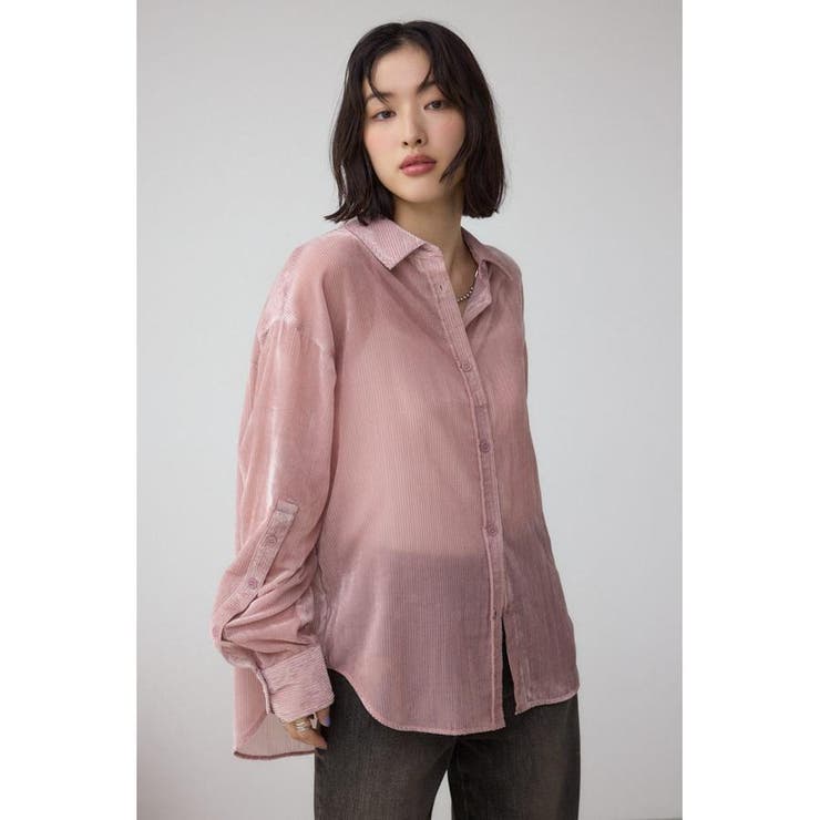 シアーコーデュロイ袖スリットボタンシャツ | AZUL BY MOUSSY | 詳細画像16 