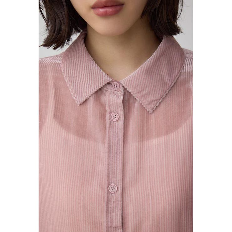シアーコーデュロイ袖スリットボタンシャツ | AZUL BY MOUSSY | 詳細画像21 