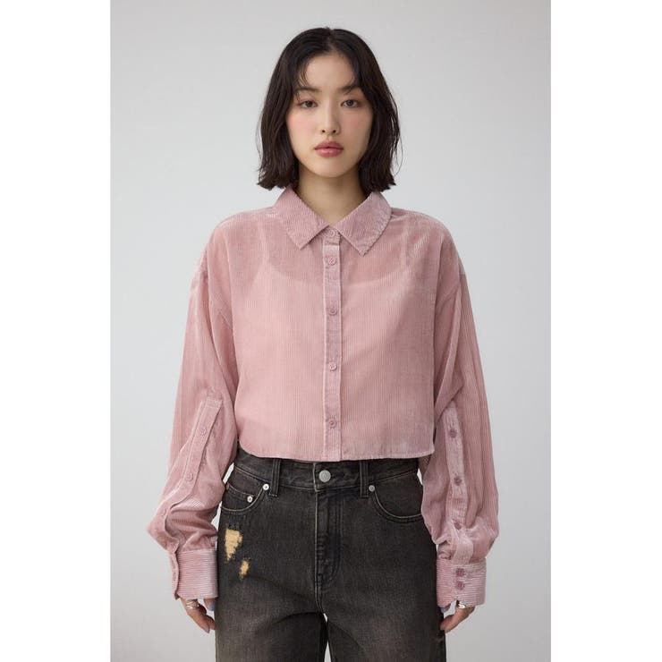 シアーコーデュロイ袖スリットボタンシャツ | AZUL BY MOUSSY | 詳細画像25 