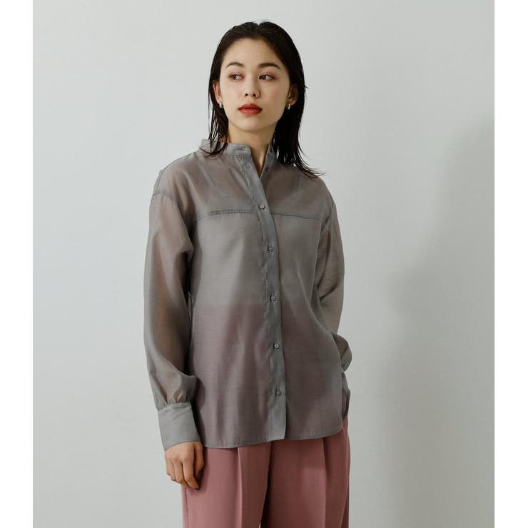 BAND NECK SHEER SHIRT[品番：AZLW0019511]｜AZUL BY MOUSSY（アズール