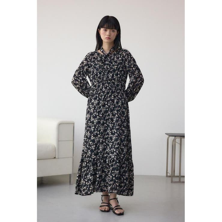 シアーチェックフラワー柄ワンピース | AZUL BY MOUSSY | 詳細画像16 