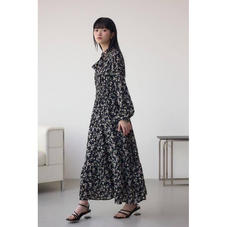 シアーチェックフラワー柄ワンピース | AZUL BY MOUSSY | 詳細画像17 