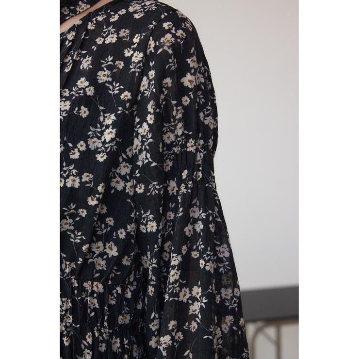 シアーチェックフラワー柄ワンピース | AZUL BY MOUSSY | 詳細画像23 