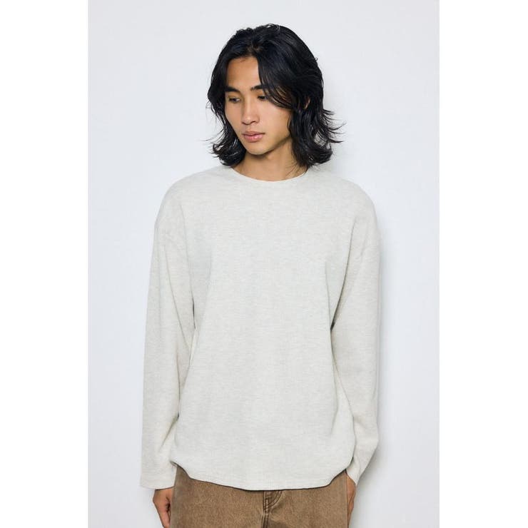 L/GRY1 | ワッフル長袖トップス | AZUL BY MOUSSY