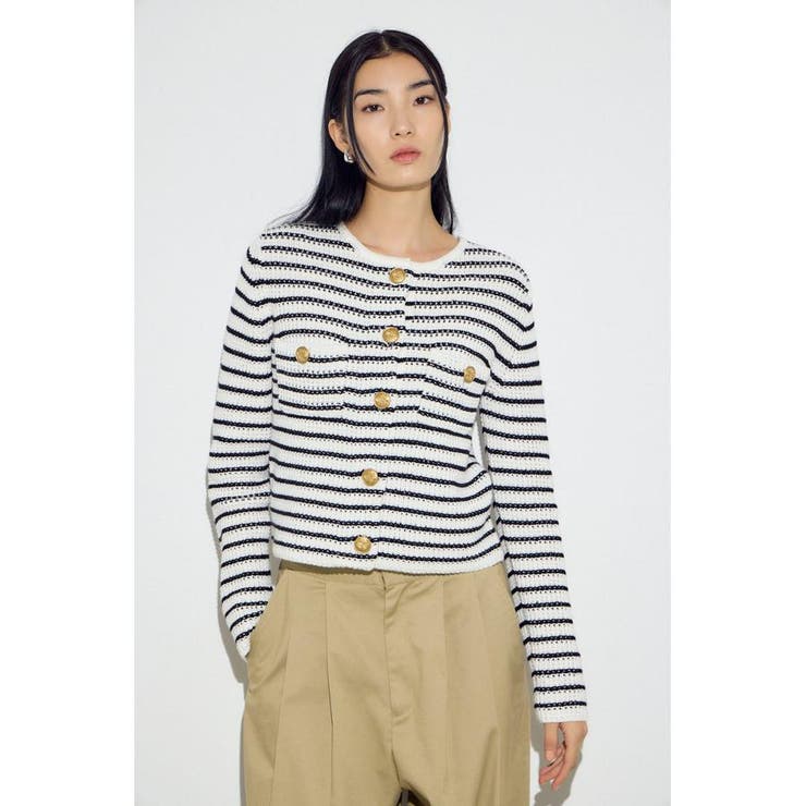 クルーネックツイードライクニットジャケット | AZUL BY MOUSSY | 詳細画像15 