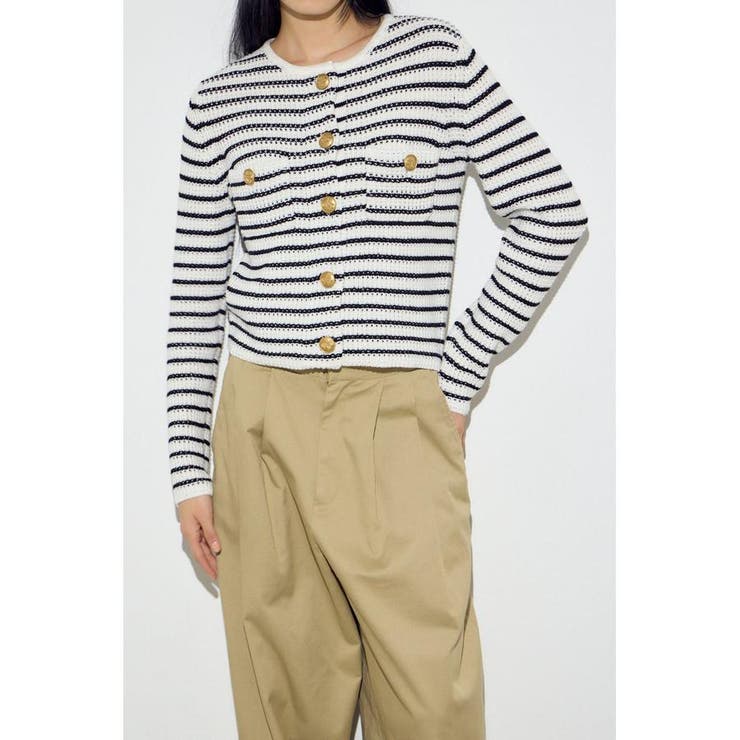 クルーネックツイードライクニットジャケット | AZUL BY MOUSSY | 詳細画像16 