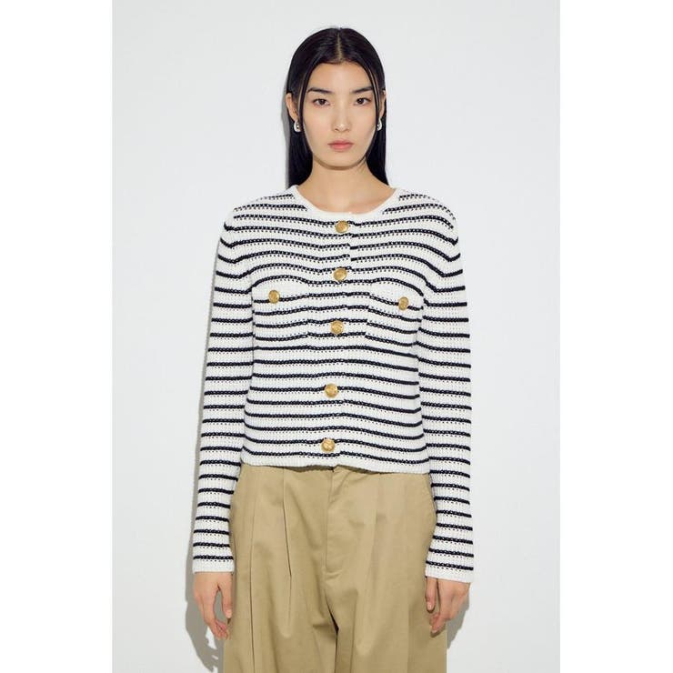 クルーネックツイードライクニットジャケット | AZUL BY MOUSSY | 詳細画像18 