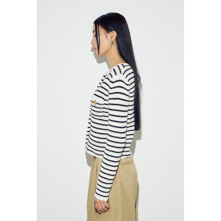 クルーネックツイードライクニットジャケット | AZUL BY MOUSSY | 詳細画像20 