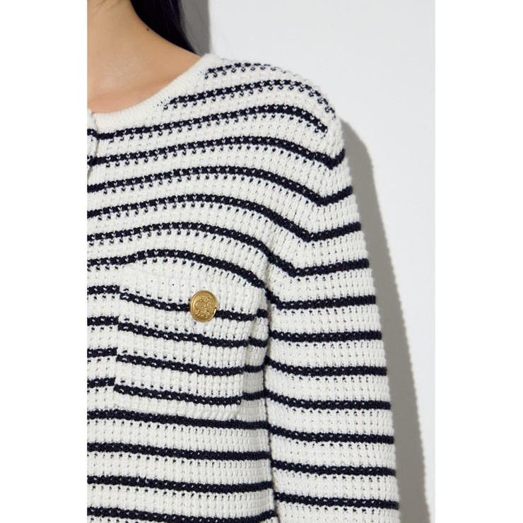 クルーネックツイードライクニットジャケット | AZUL BY MOUSSY | 詳細画像22 