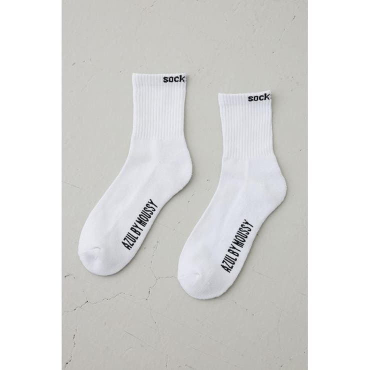 WHT | ロゴジャガードミドルソックス | AZUL BY MOUSSY