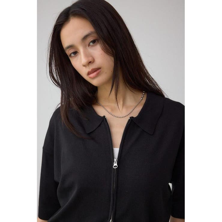 Wジップポロカラーニットカーディガン | AZUL BY MOUSSY | 詳細画像12 