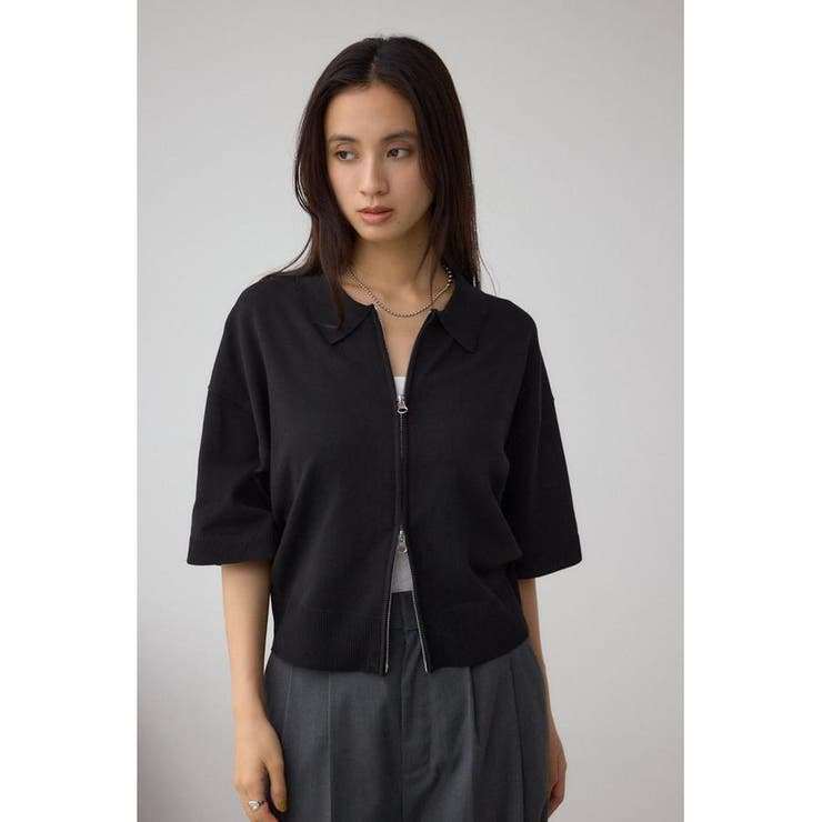Wジップポロカラーニットカーディガン | AZUL BY MOUSSY | 詳細画像13 