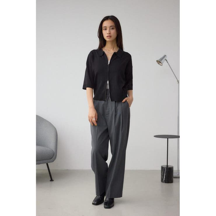 Wジップポロカラーニットカーディガン | AZUL BY MOUSSY | 詳細画像14 