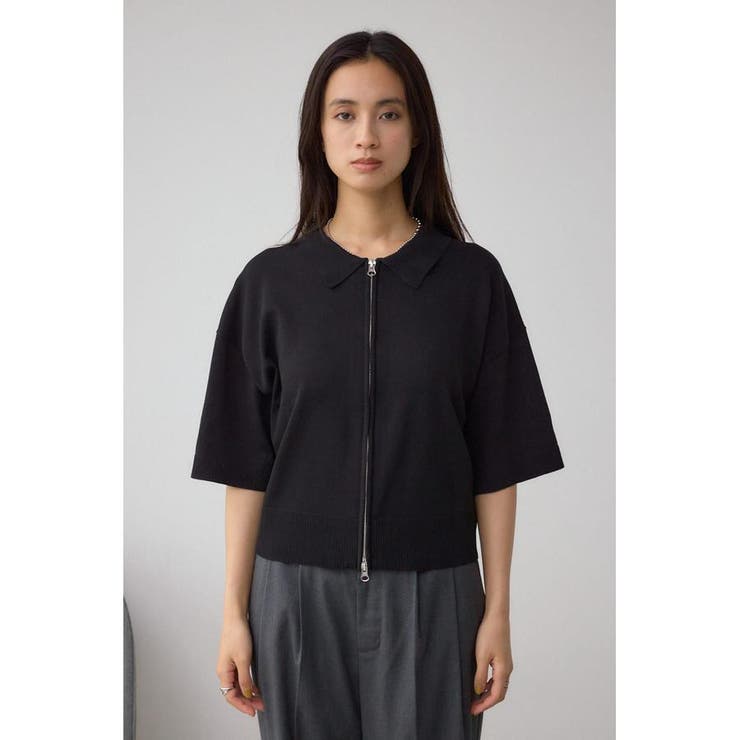 Wジップポロカラーニットカーディガン | AZUL BY MOUSSY | 詳細画像15 