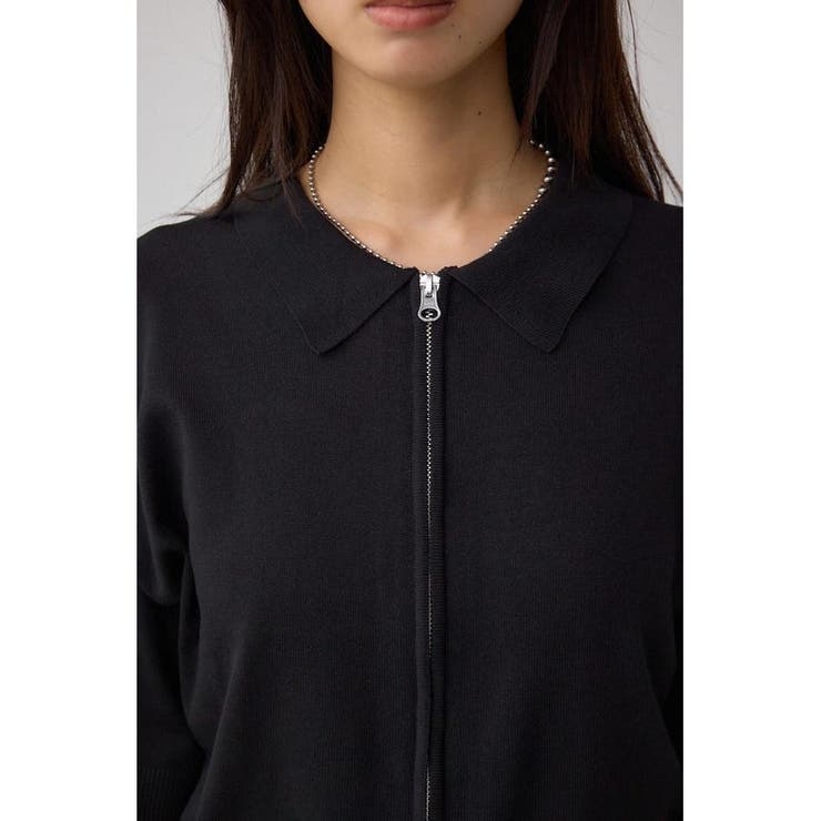 Wジップポロカラーニットカーディガン | AZUL BY MOUSSY | 詳細画像18 