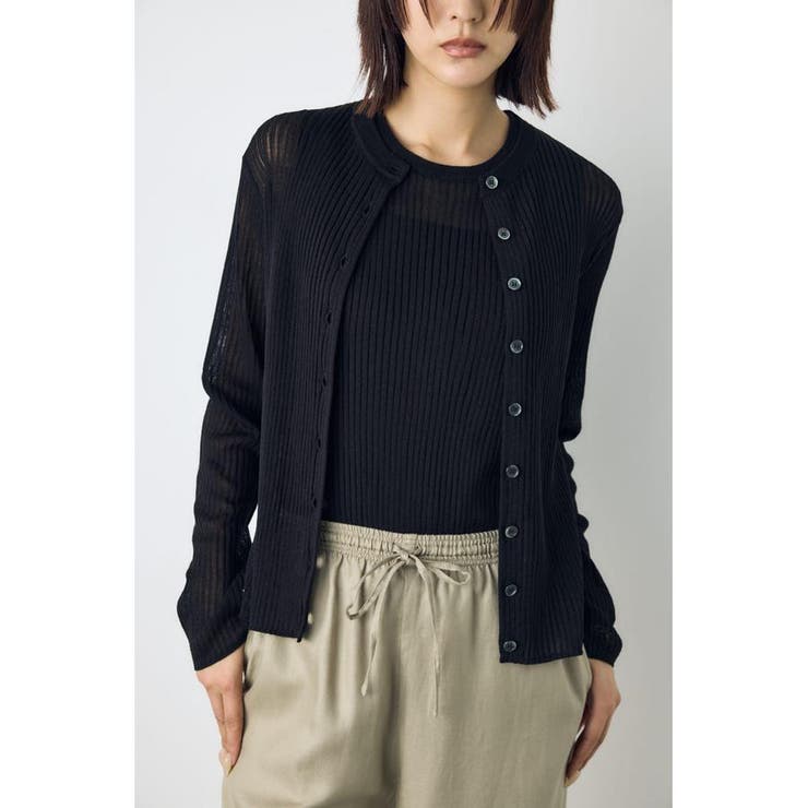 シアーリブ長袖ニットカーディガン | AZUL BY MOUSSY | 詳細画像11 