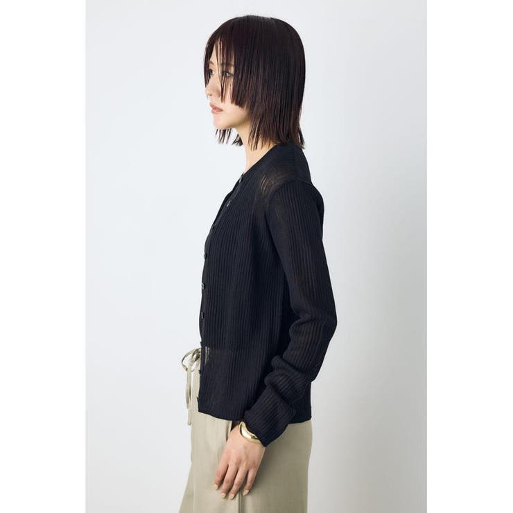 シアーリブ長袖ニットカーディガン | AZUL BY MOUSSY | 詳細画像12 