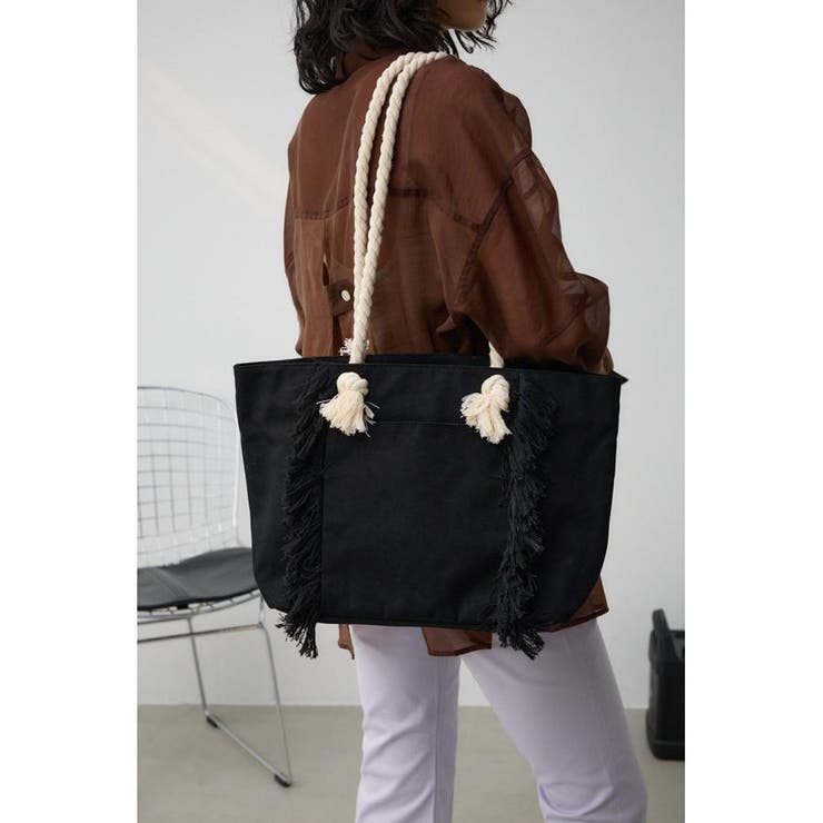 BLK | サイドフリンジキャンバストートバッグ | AZUL BY MOUSSY