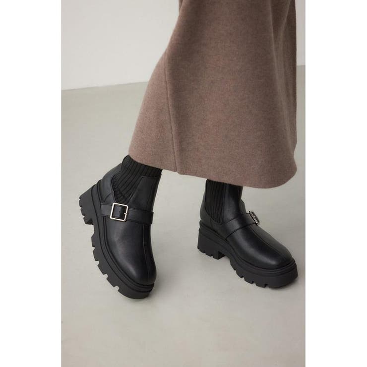 ベルトデザイントラックソールソックスブーツ | AZUL BY MOUSSY | 詳細画像2 