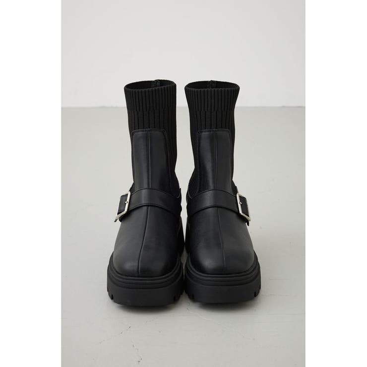 ベルトデザイントラックソールソックスブーツ | AZUL BY MOUSSY | 詳細画像6 