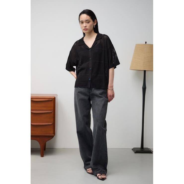 メッシュニット切り替えデザインカーディガン | AZUL BY MOUSSY | 詳細画像14 