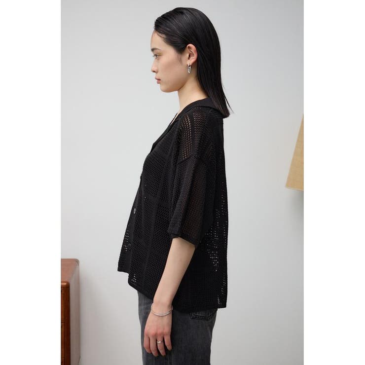 メッシュニット切り替えデザインカーディガン | AZUL BY MOUSSY | 詳細画像16 