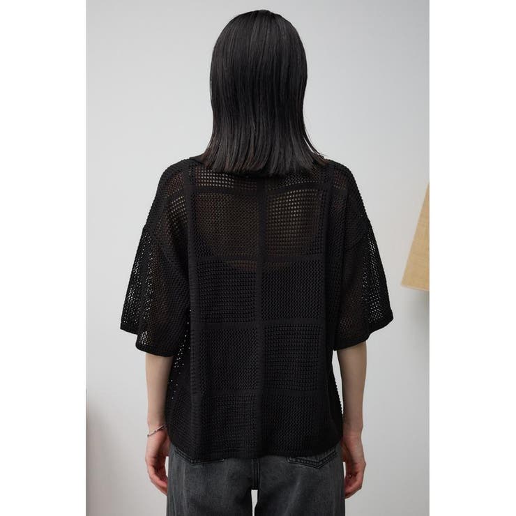 メッシュニット切り替えデザインカーディガン | AZUL BY MOUSSY | 詳細画像17 