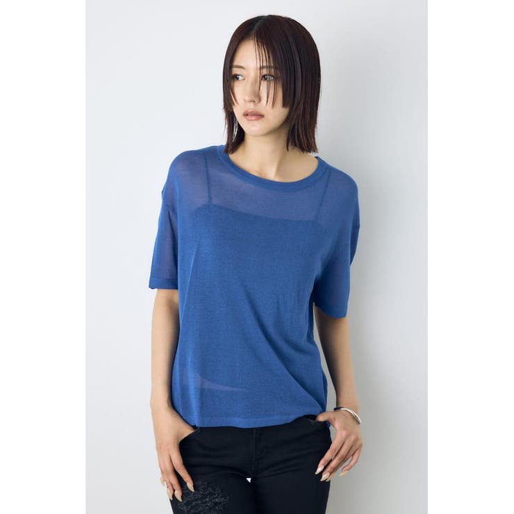 BLU | シアールーズ半袖ニット | AZUL BY MOUSSY