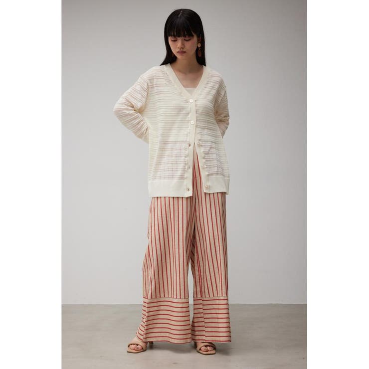 【美品】ピージージー ◡̈ ボーダーニット ONCILY（オンシェリー）の「HALF ZIP SHAGGY BORDER KNIT