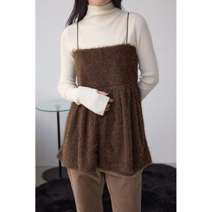 BRN | ラメシャギーカットキャミソール | AZUL BY MOUSSY