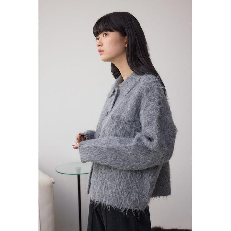 シャギー襟付きニットカーデ | AZUL BY MOUSSY | 詳細画像25 