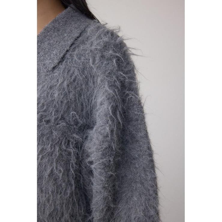 シャギー襟付きニットカーデ | AZUL BY MOUSSY | 詳細画像31 