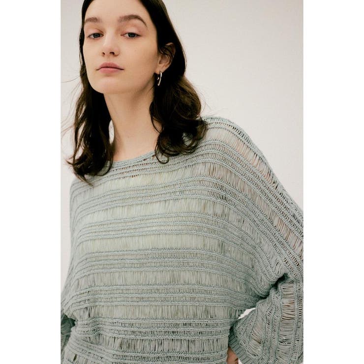 L/BLU1 | テープヤーンドルマンニットトップス | AZUL BY MOUSSY