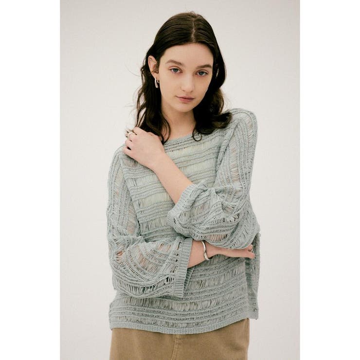 テープヤーンドルマンニットトップス | AZUL BY MOUSSY | 詳細画像9 