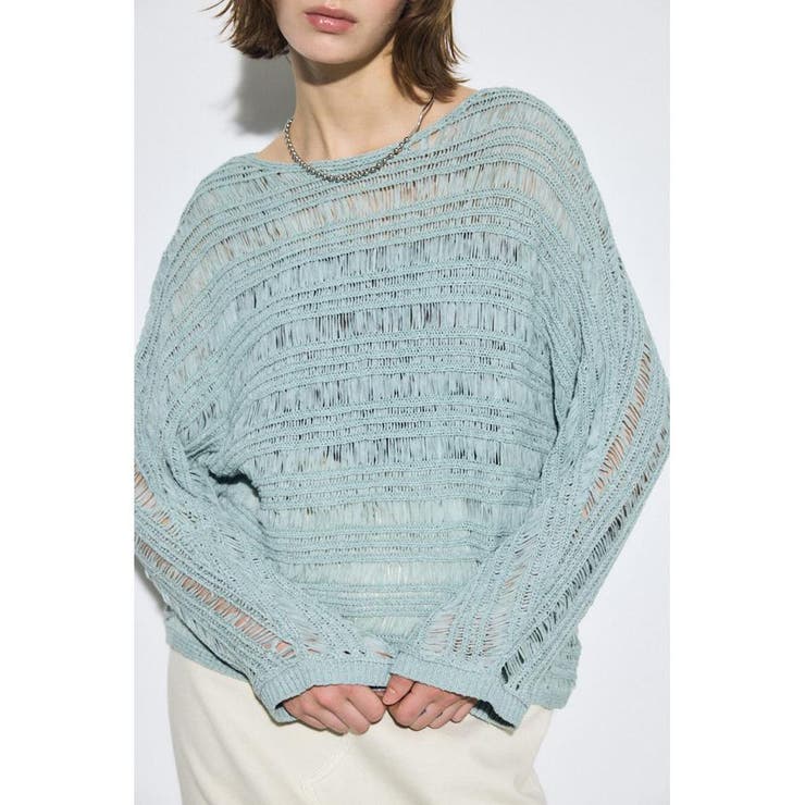 テープヤーンドルマンニットトップス | AZUL BY MOUSSY | 詳細画像11 