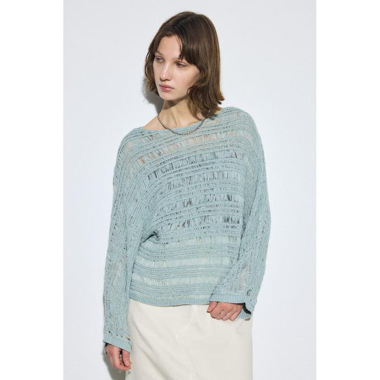 テープヤーンドルマンニットトップス | AZUL BY MOUSSY | 詳細画像12 