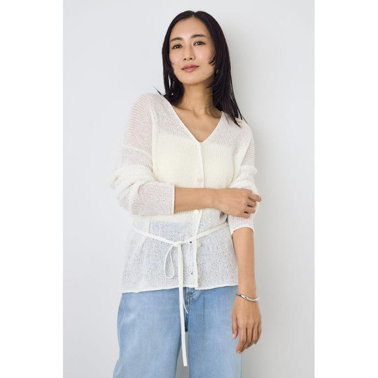 O/WHT1 | ドライタッチニットVネックカーディガン | AZUL BY MOUSSY
