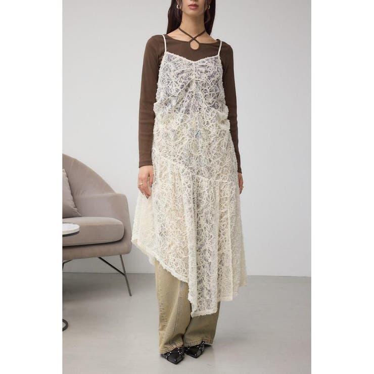 アシンメトリーレイヤードレースキャミワンピース | AZUL BY MOUSSY | 詳細画像1 