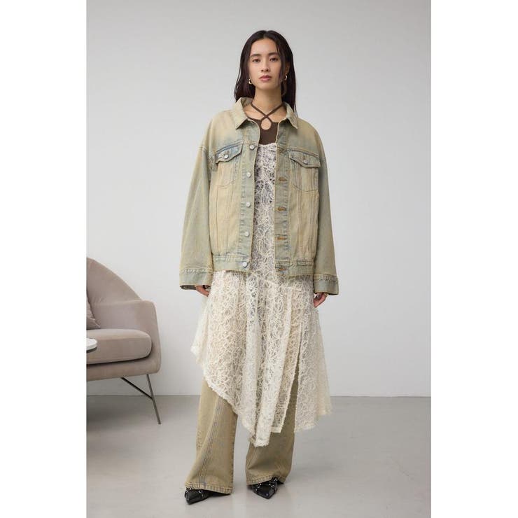 アシンメトリーレイヤードレースキャミワンピース | AZUL BY MOUSSY | 詳細画像4 