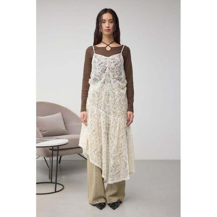 アシンメトリーレイヤードレースキャミワンピース | AZUL BY MOUSSY | 詳細画像5 