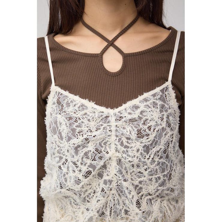 アシンメトリーレイヤードレースキャミワンピース | AZUL BY MOUSSY | 詳細画像8 